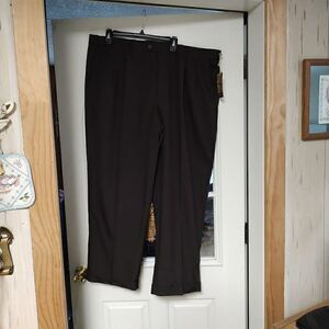 New Arrow Dark Brown Comfort Stretch Waist Pants Men's 44/30